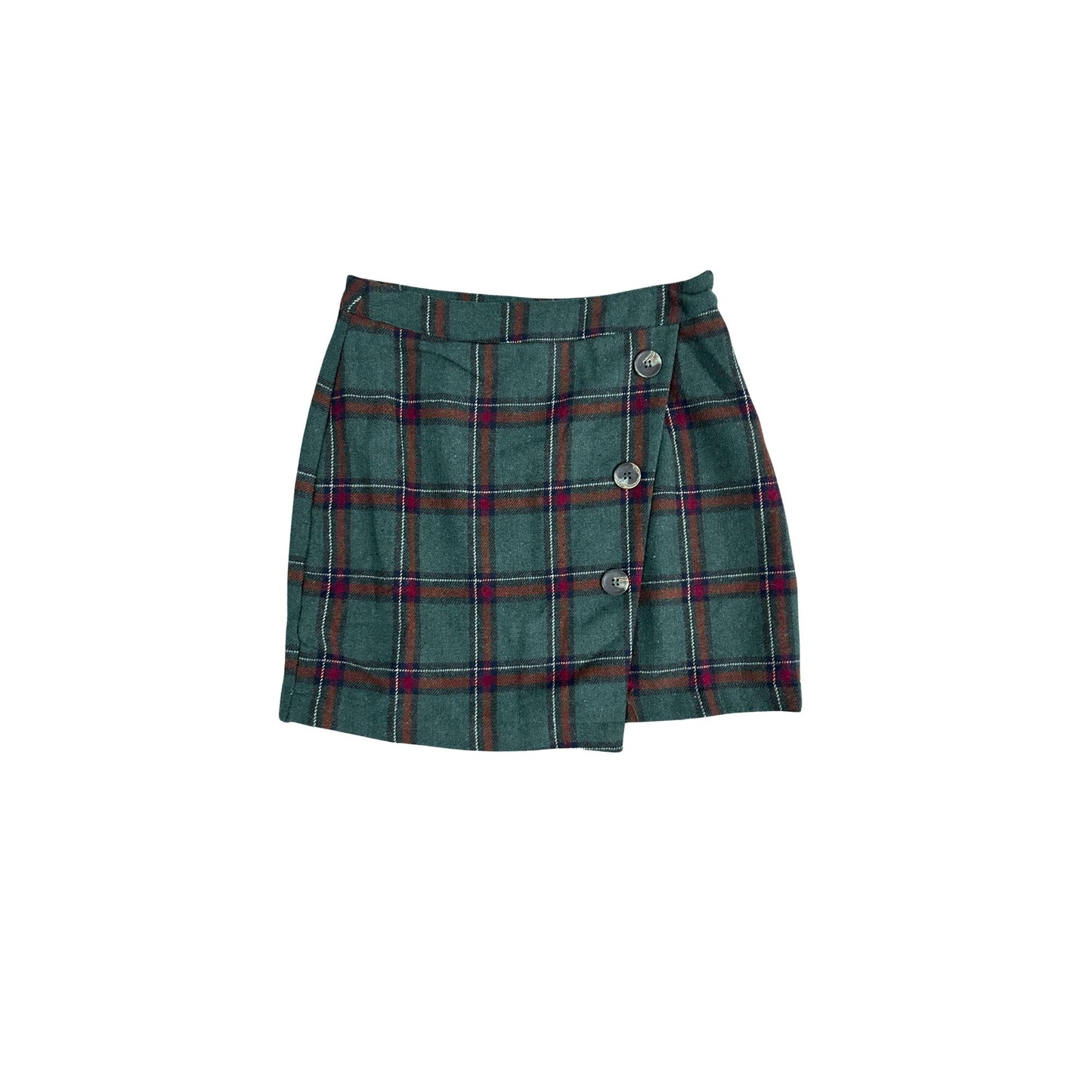Dark Green Flannel Skirt