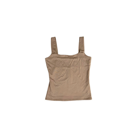 Mocha Square Neck Basic Layers Tank