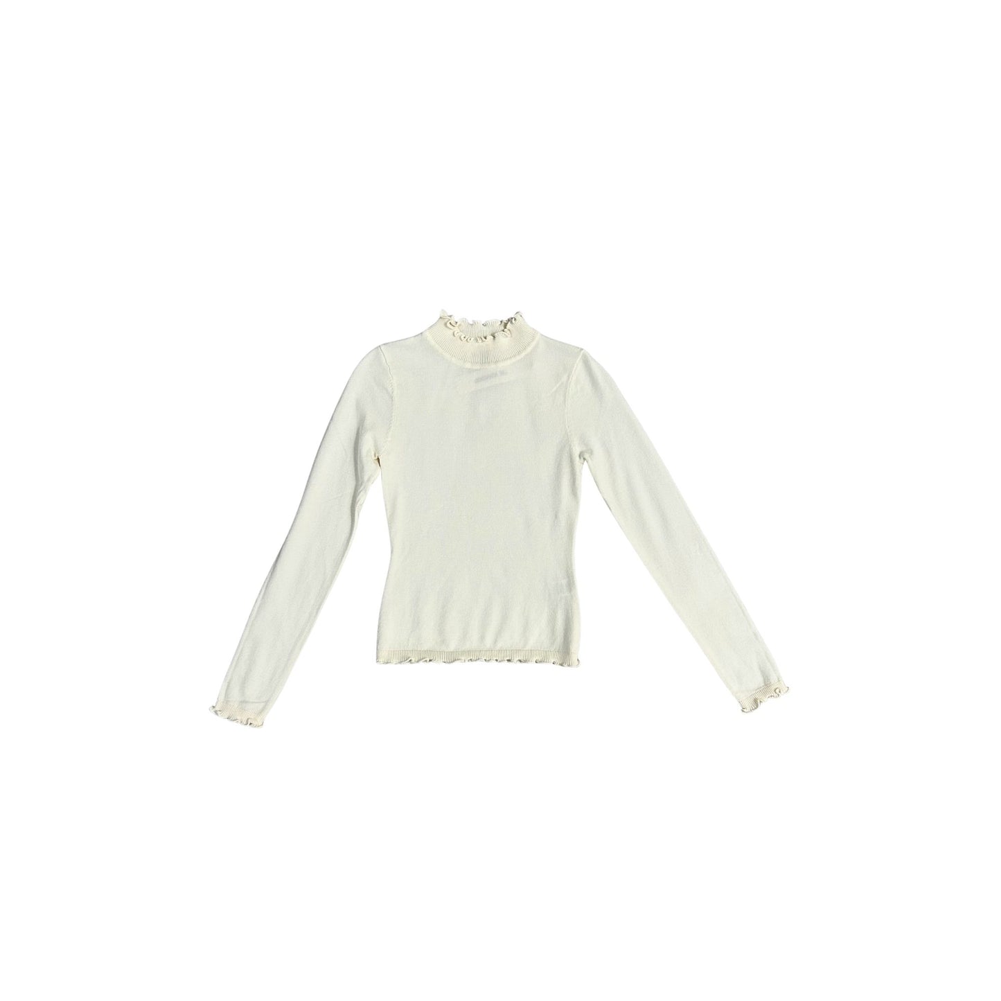 Cream Lettuce Edge Turtleneck