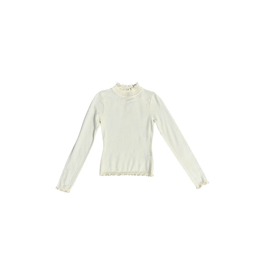 Cream Lettuce Edge Turtleneck