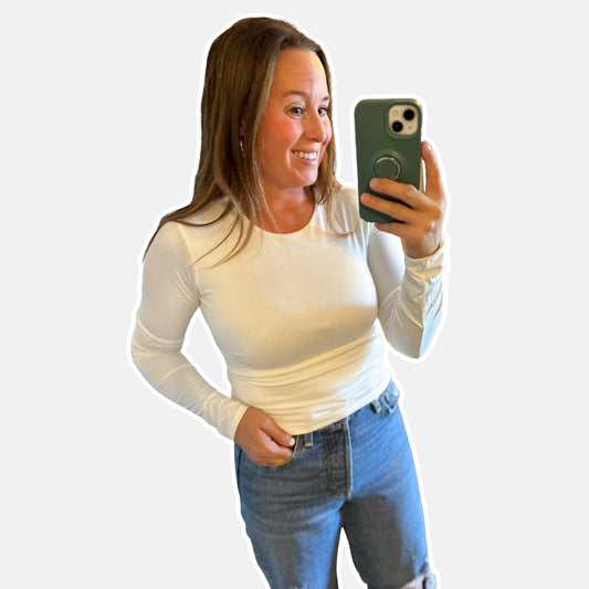 Skims Dupe Long Sleeve - White