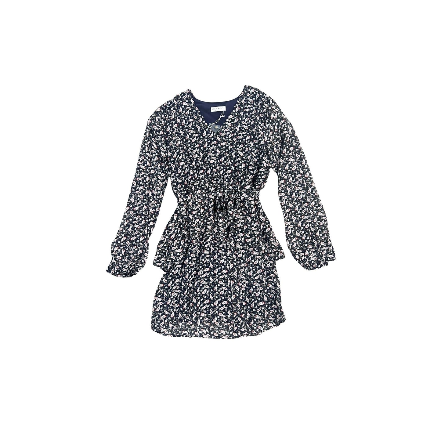 Navy Paisley Dress