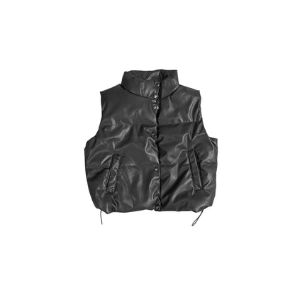 Black Faux Leather Vest