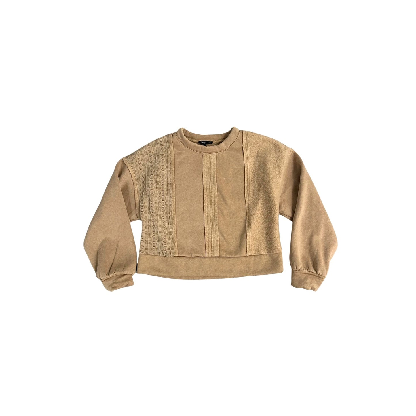 Tan Detailed Crew Neck