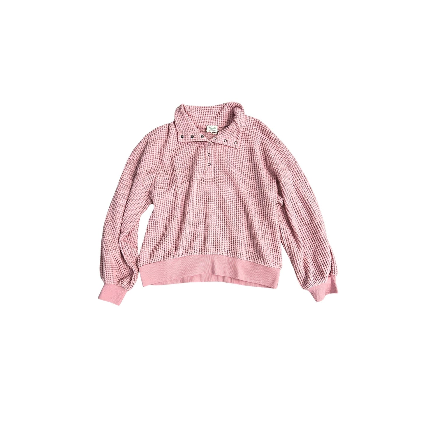 Waffle Knit Pullover - Pink