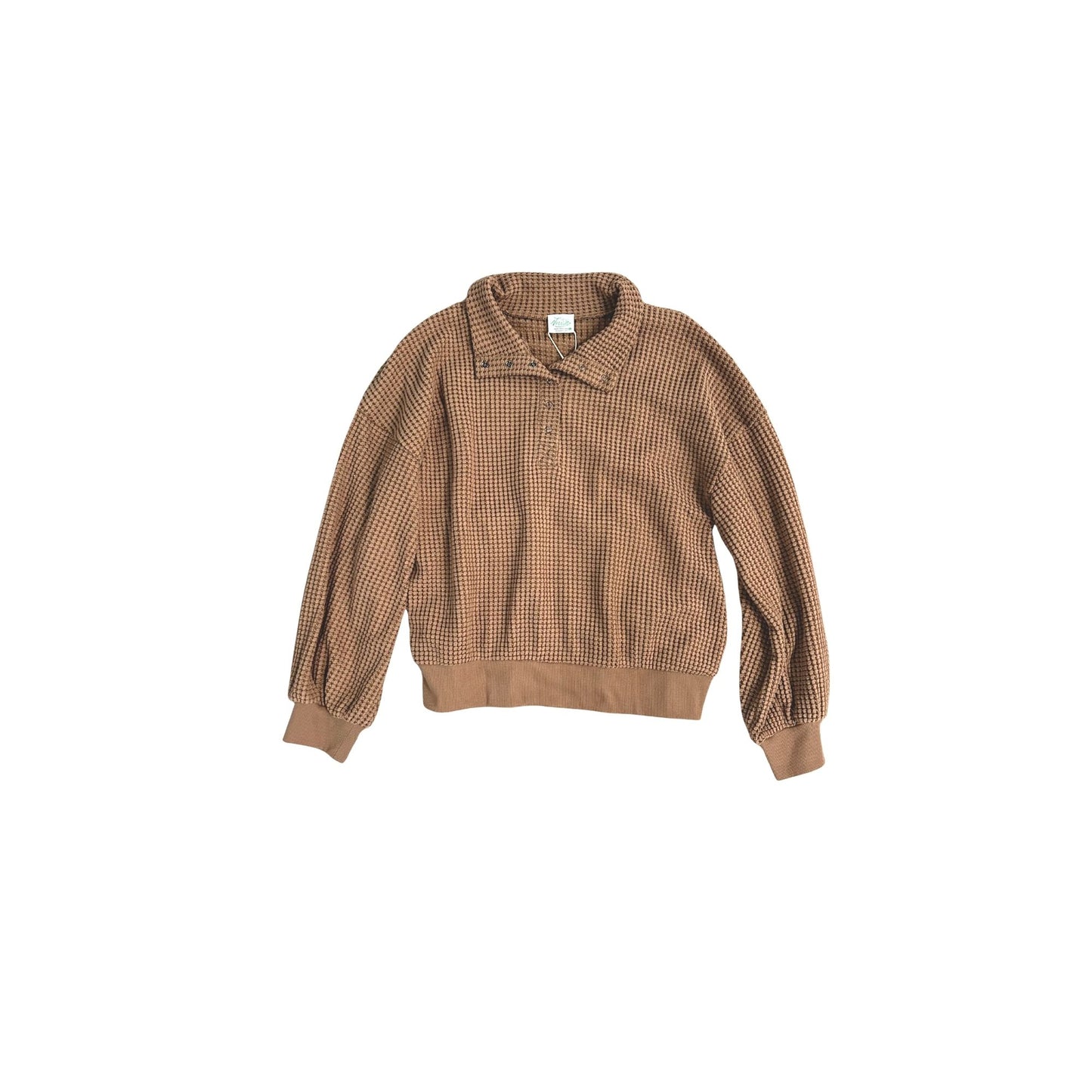 Waffle Knit Pullover - Mocha