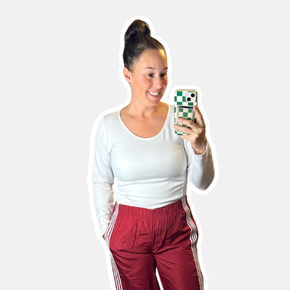 Fleece Lined Seamless Long Sleeve - White