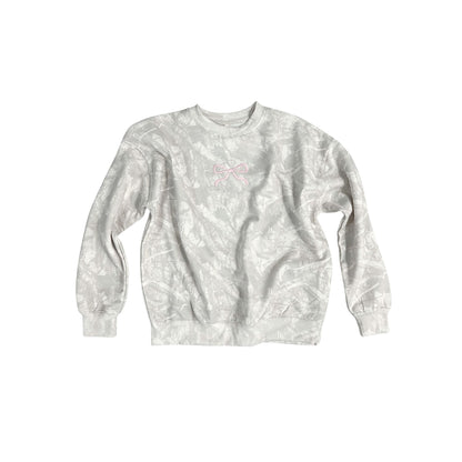 Camo Embroidered Bow Crew Neck