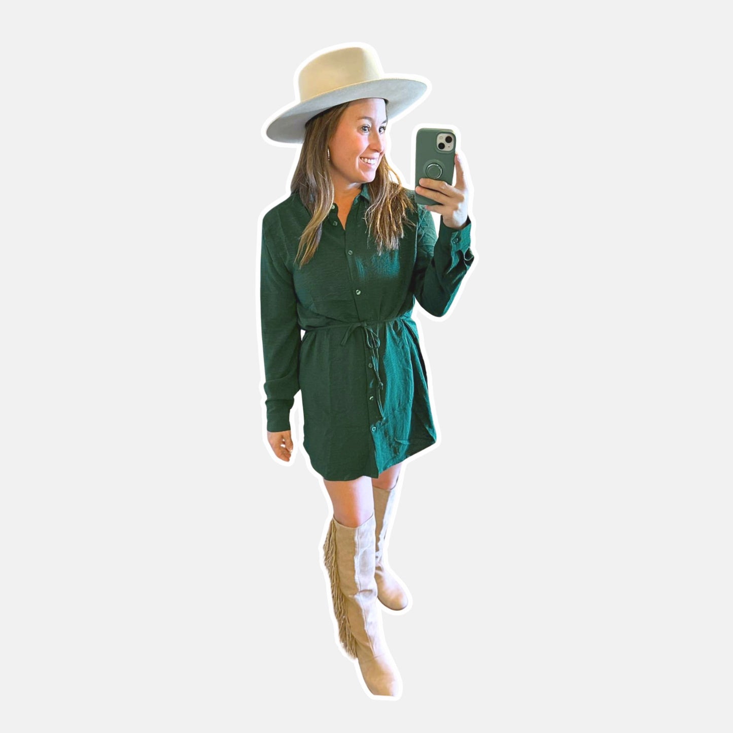 Hunter Green Airflow Dress With Shorts