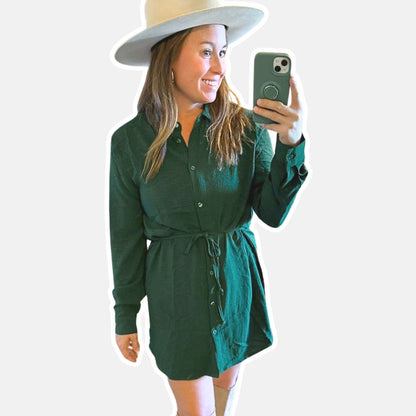 Hunter Green Airflow Dress With Shorts