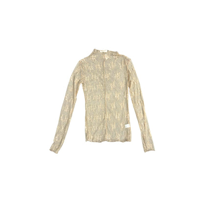 Beige Lace Mesh Top