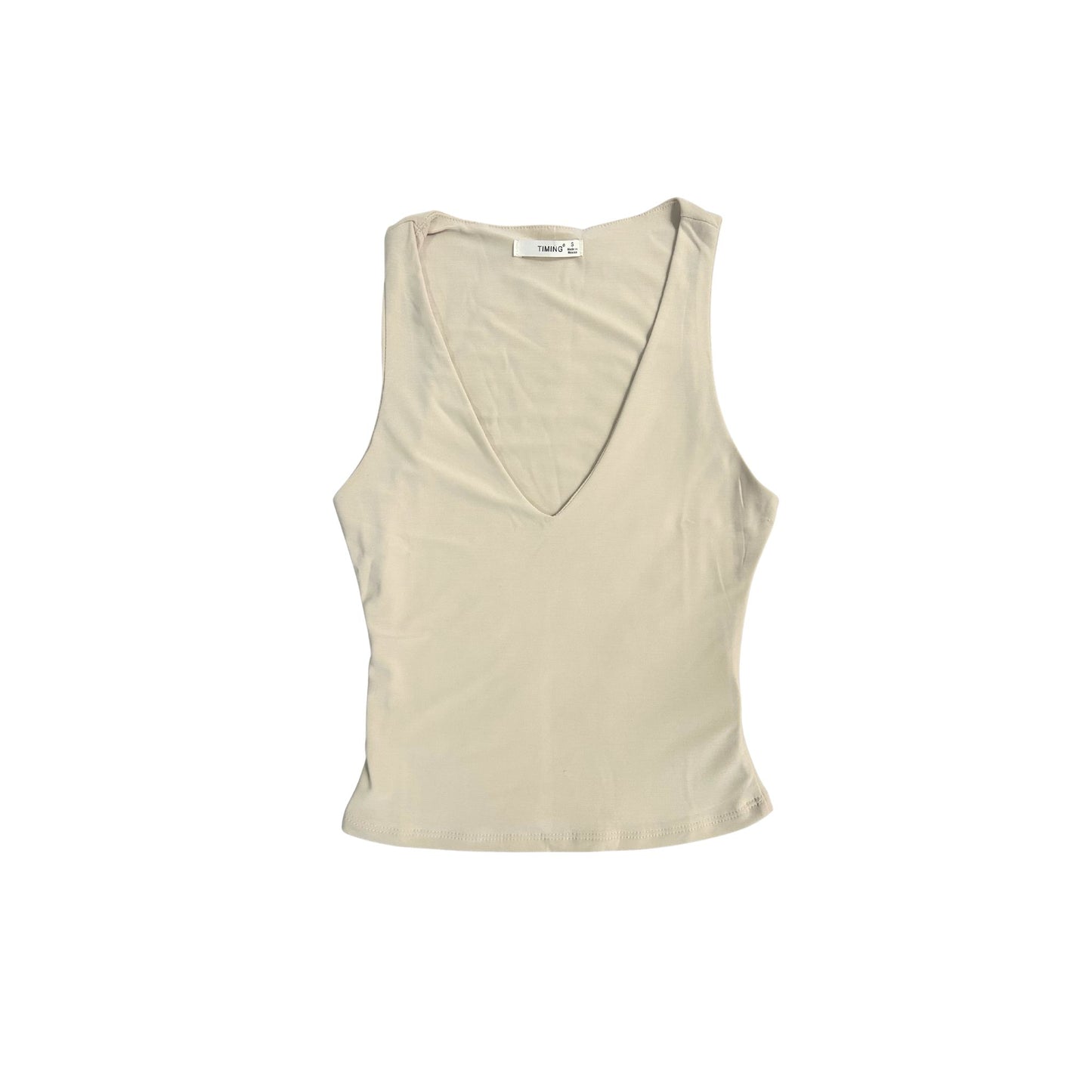 Nude V-Neck Basic Layer Tank