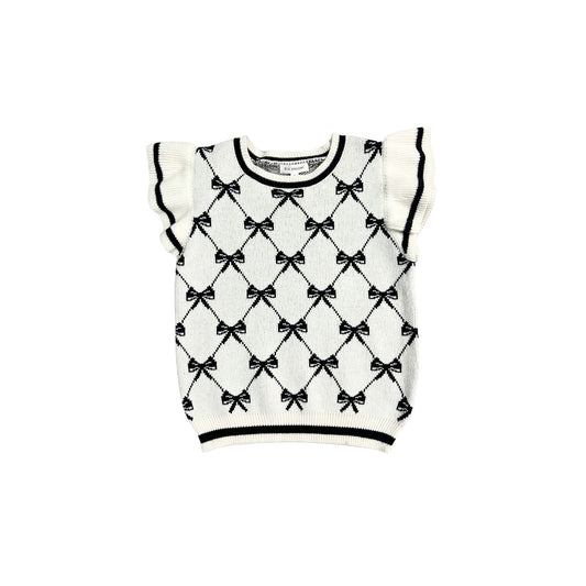 Cream Bow Sweater Vest