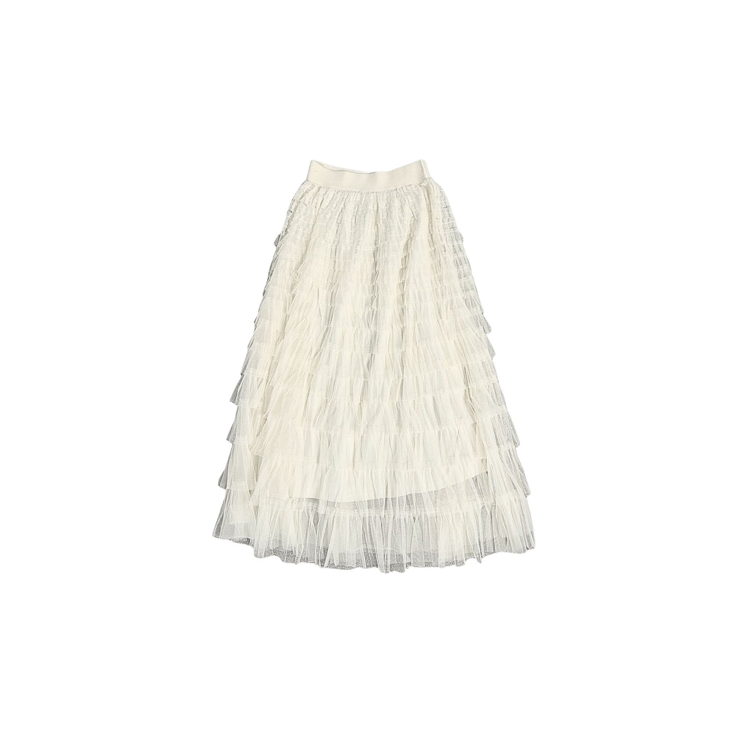 Cream Ruffle Tulle Skirt